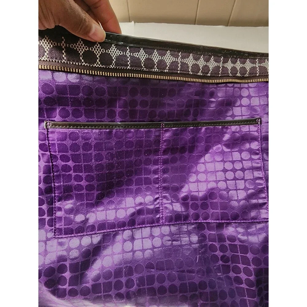 Kate Spade Travel Weekender Duffle Bag Large Brown And Purple Read Description